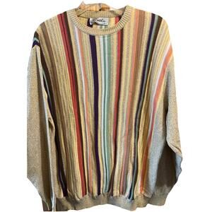 St Croix Shop Vintage Mens Cotton Blend Multicolor Knits Sweater USA Made Size L